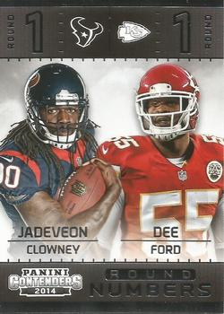 2014 Panini Contenders - Round Numbers #2 Dee Ford / Jadeveon Clowney Front