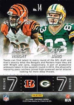 2014 Panini Contenders - Round Numbers #14 James Wright / Jeff Janis Back