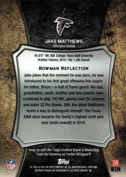 2014 Bowman Sterling - Black Refractors #7 Jake Matthews Back