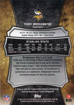 2014 Bowman Sterling - Black Refractors #3 Teddy Bridgewater Back