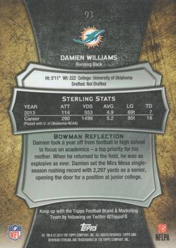 2014 Bowman Sterling - Black Refractors #93 Damien Williams Back
