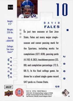 2014 SP Authentic - Future Watch #FW-29 David Fales Back