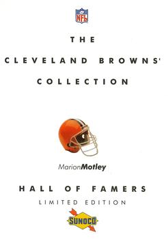 1992 Sunoco Cleveland Browns Hall of Famers - Cover Cards #3 Marion Motley Front
