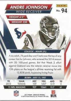 2014 Panini Absolute - Retail #94 Andre Johnson Back