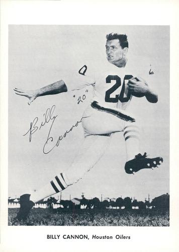 1961 Jay Publishing Houston Oilers #NNO Billy Cannon Front