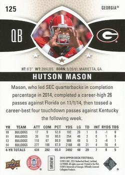 2015 Upper Deck #125 Hutson Mason Back