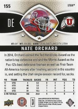 2015 Upper Deck #155 Nate Orchard Back