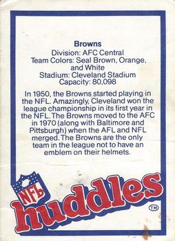 1983 NFL Properties Huddles #NNO Cleveland Browns Back