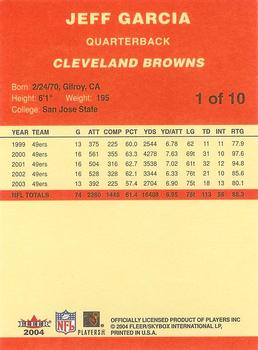 2004 Fleer Tradition National Cleveland Browns #1 Jeff Garcia Back