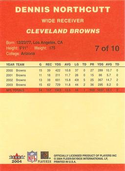 2004 Fleer Tradition National Cleveland Browns #7 Dennis Northcutt Back