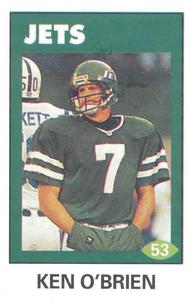 1992 Diamond NFL Superstars Stickers #53 Ken O'Brien Front