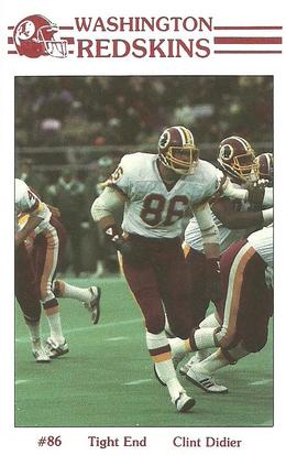 1985 Washington Redskins Police #2 Clint Didier Front