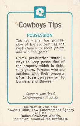 1983 Dallas Cowboys Police #NNO Dextor Clinkscale Back