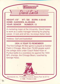 1988 Winners Alabama Crimson Tide #NNO David Smith Back