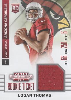 2014 Panini Contenders - Rookie Ticket Swatches #RTS-2 Logan Thomas Front