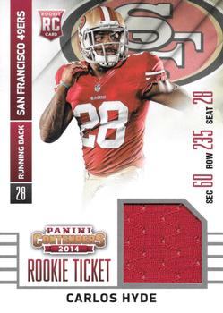 2014 Panini Contenders - Rookie Ticket Swatches #RTS-8 Carlos Hyde Front