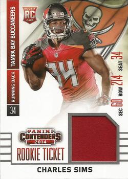 2014 Panini Contenders - Rookie Ticket Swatches #RTS-9 Charles Sims Front