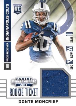 2014 Panini Contenders - Rookie Ticket Swatches #RTS-16 Donte Moncrief Front