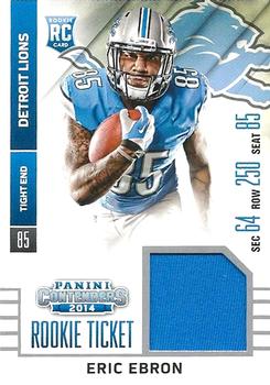 2014 Panini Contenders - Rookie Ticket Swatches #RTS-18 Eric Ebron Front