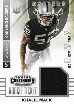 2014 Panini Contenders - Rookie Ticket Swatches #RTS-24 Khalil Mack Front