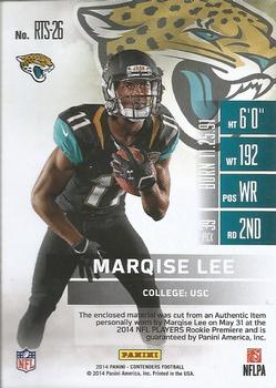 2014 Panini Contenders - Rookie Ticket Swatches #RTS-26 Marqise Lee Back