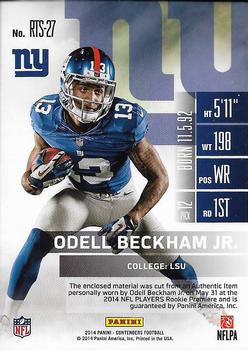 2014 Panini Contenders - Rookie Ticket Swatches #RTS-27 Odell Beckham Jr. Back
