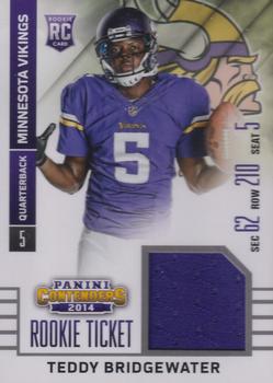 2014 Panini Contenders - Rookie Ticket Swatches #RTS-39 Teddy Bridgewater Front