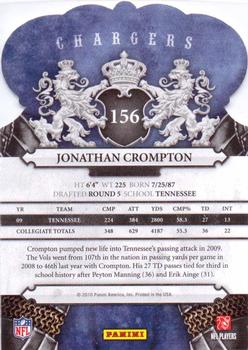 2010 Panini Crown Royale #156 Jonathan Crompton Back