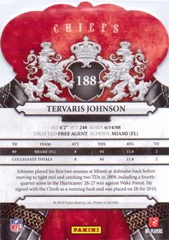 2010 Panini Crown Royale #188 Tervaris Johnson Back