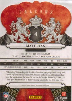 2010 Panini Crown Royale #4 Matt Ryan Back