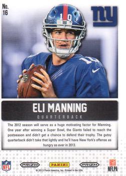2013 Panini Prizm - Cornerstones #16 Eli Manning Back