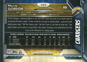 2015 Topps #423 Melvin Gordon Back