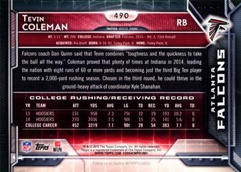2015 Topps #490 Tevin Coleman Back