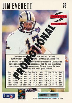1995 Score - Promotional Backs #78 Jim Everett Back