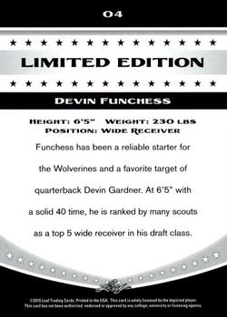 2015 Leaf Draft Limited Edition #4 Devin Funchess Back