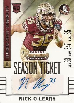 2015 Panini Contenders Draft Picks #135a Nick O'Leary Front