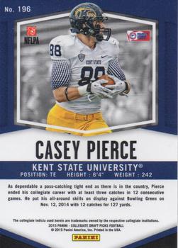 2015 Panini Prizm Collegiate Draft Picks #196 Casey Pierce Back
