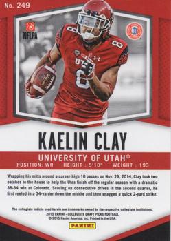2015 Panini Prizm Collegiate Draft Picks #249 Kaelin Clay Back