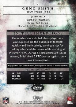 2015 Topps Inception #4 Geno Smith Back