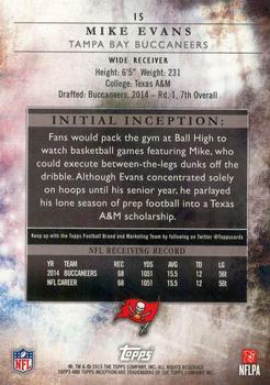 2015 Topps Inception #15 Mike Evans Back