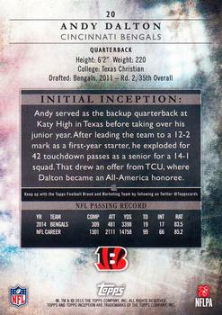 2015 Topps Inception #20 Andy Dalton Back