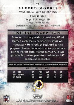 2015 Topps Inception #22 Alfred Morris Back