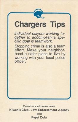 1981 San Diego Chargers Police #44 Pete Shaw Back