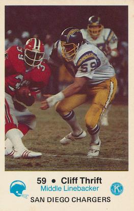 1981 San Diego Chargers Police #59 Cliff Thrift Front