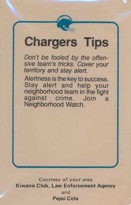 1981 San Diego Chargers Police #67 Ed White Back