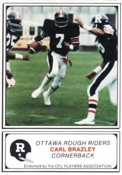 1982 JOGO Ottawa Rough Riders #14 Carl Brazley Front