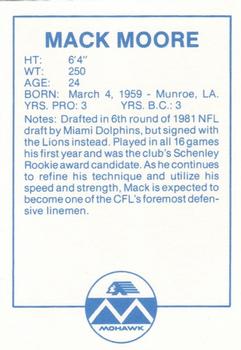 1983 Mohawk B.C. Lions #NNO Mack Moore Back