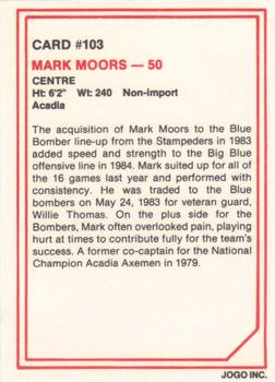 1985 JOGO #103 Mark Moors Back