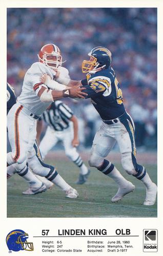 1986 Kodak San Diego Chargers #NNO Linden King Front