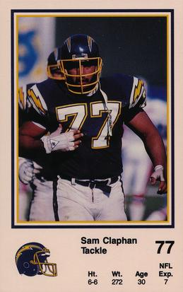 1987 San Diego Chargers Police #6 Sam Claphan Front